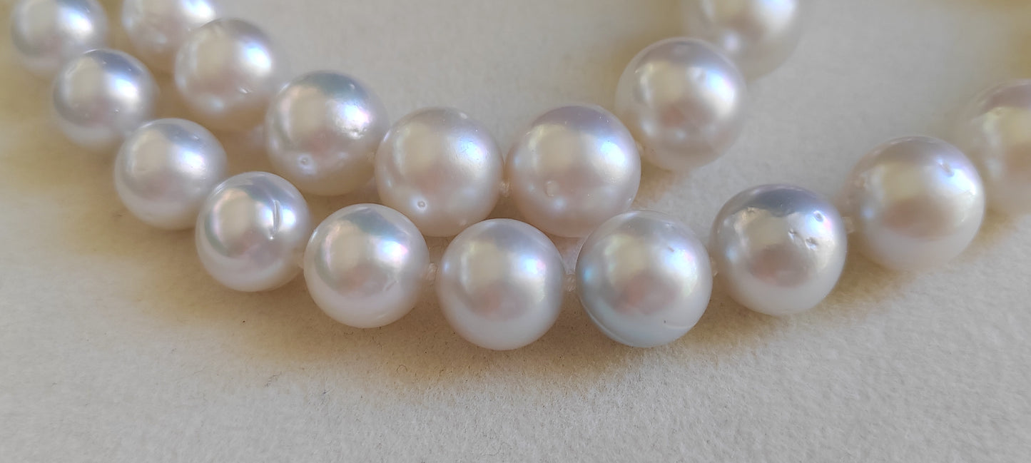 9.8-14.8mm Genuine south sea white pearls classic necklace