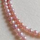 4-4.5mm Genuine freshwater pearls 'Pink lolli beans' necklace silver