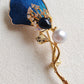 'Lily of the Valley' brooch genuine south sea white pearl 8.9mm