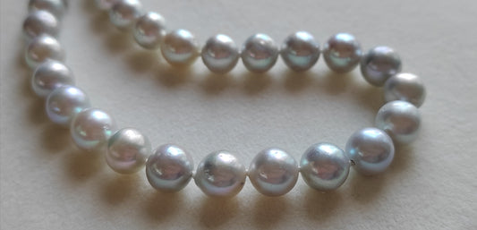 8-8.9mm Genuine Japanese akoya saltwater pearls uniform necklace