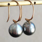 10mm Genuine Tahitian Mangareva pearl AAA 18ct gold French hook earrings