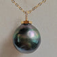 'Summer Island' Genuine tahitian Mangareva pearl 16x17mm 18ct gold diamond pendant