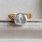 'Wild' Genuine Australian south sea Keshi pearl 18k gold Balletcore ring