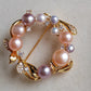 3.5-7.6mm Genuine freshwater pearls multicolour flower brooch