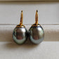 11.1mm Genuine tahitian south sea pearls classic 9ct gold earrings