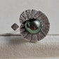 'Green lotus' adjustable ring genuine tahitian south sea pearl 9.3mm