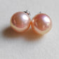 10.2-12mm Genuine freshwater pearls jewelry set Peach