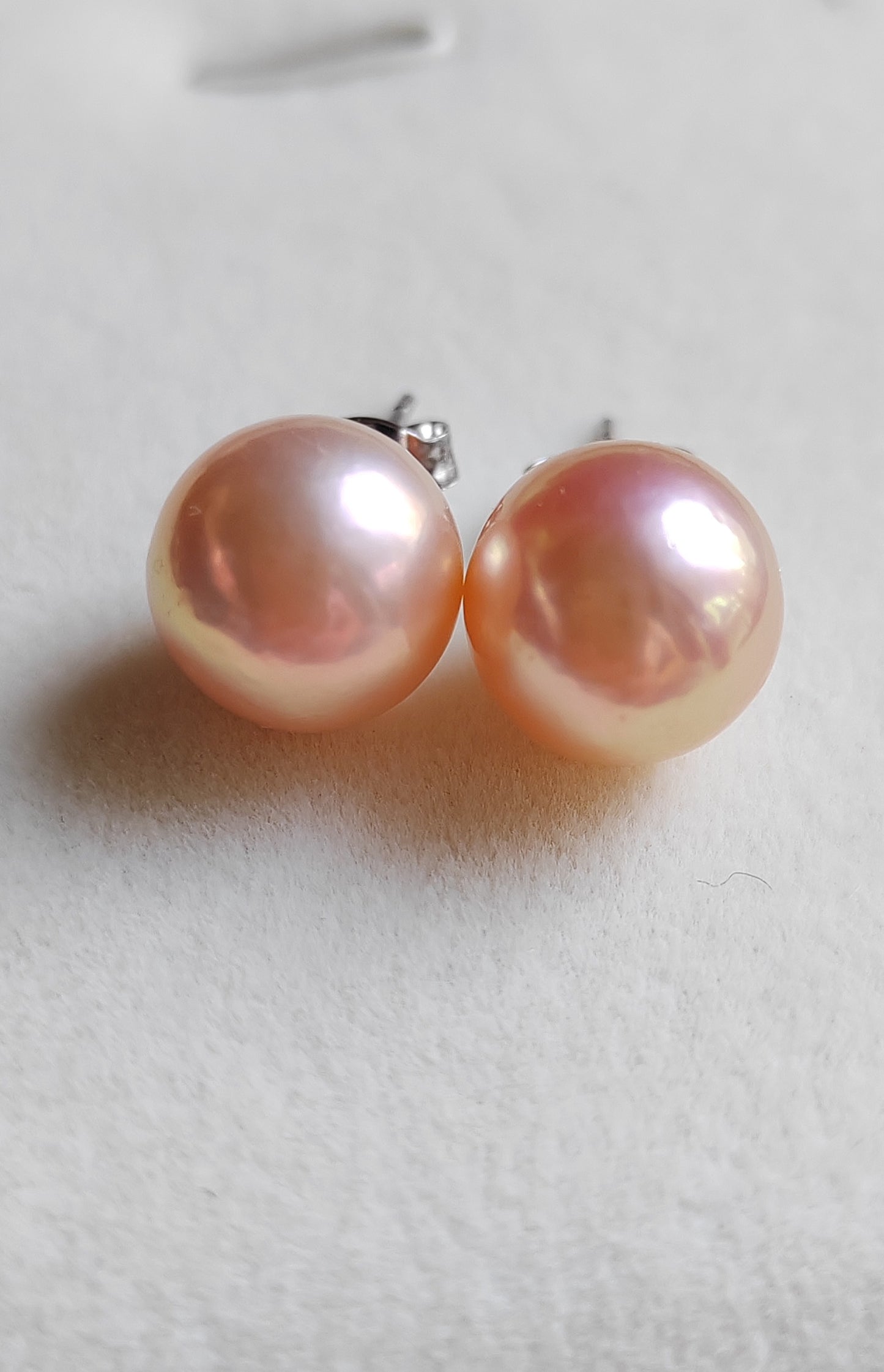 10.2-12mm Genuine freshwater pearls jewelry set Peach