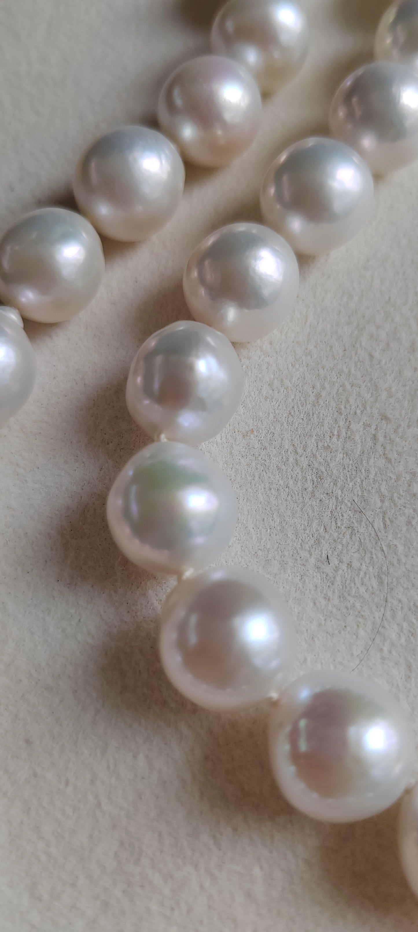 10-11.7mm Genuine freshwater pearls classic necklace silver