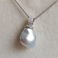 'Wild' Solitaire necklace Genuine Keshi south Sea white pearl 7ct