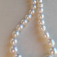 9-10.8mm Genuine Australian south sea white pearls 14k gold necklace