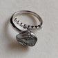 'Wild' Flower ring genuine tahitian Keshi pearl 3.6ct