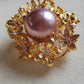 11.8mm Genuine freshwater pearl flower Blossom brooch necklace