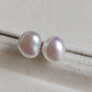 9mm Genuine freshwater Keshi pearls essential earrings studs silver