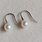 6.3mm Genuine Japanese akoya pearls French hooks earrings