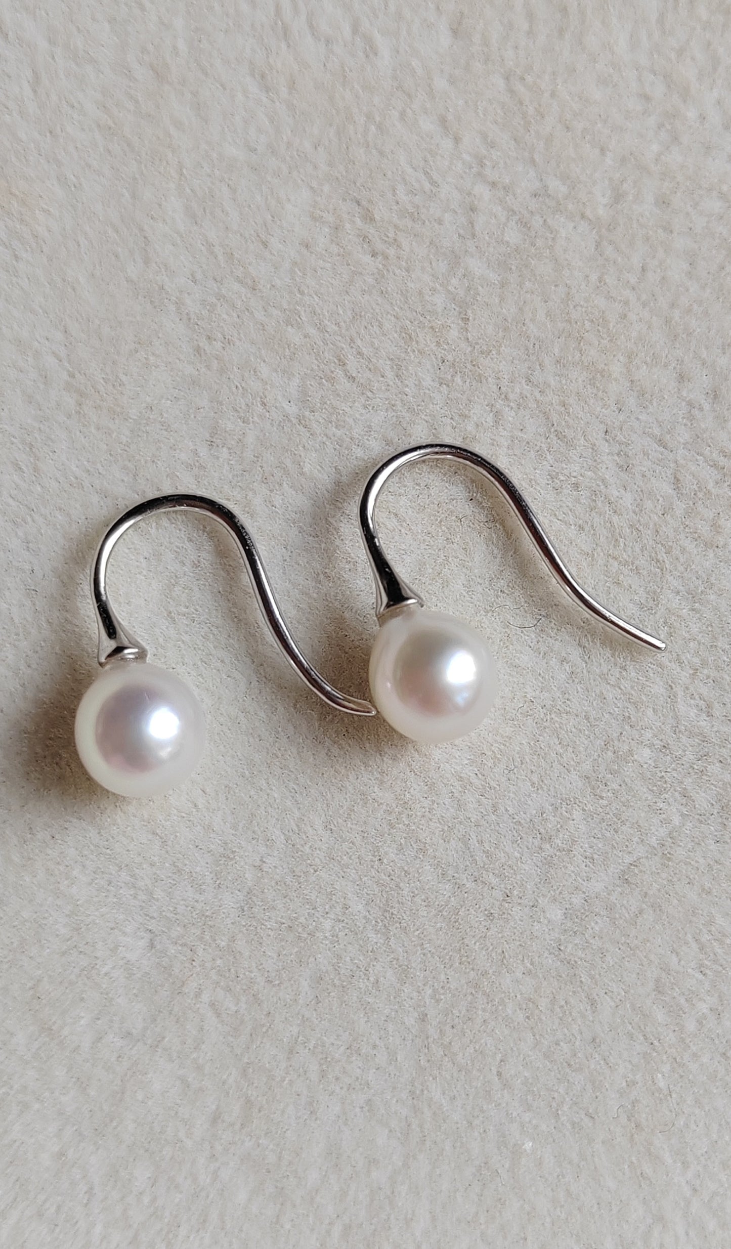 6.3mm Genuine Japanese akoya pearls French hooks earrings