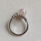 'Wild Lily' Silver ring genuine Keshi south sea white pearl 6ct