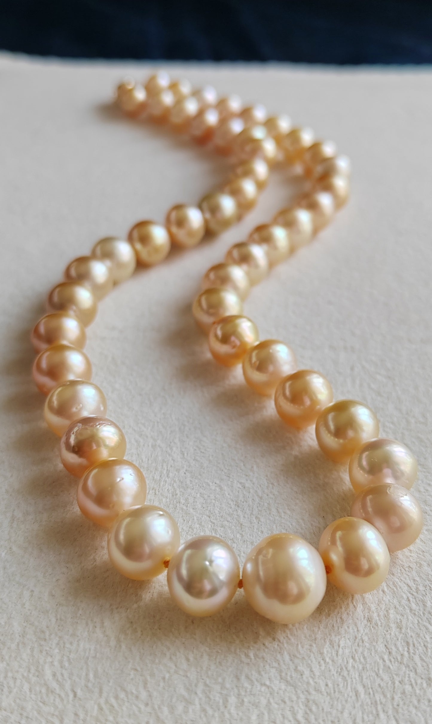 8-11.1mm Genuine golden south sea pearl necklace strand
