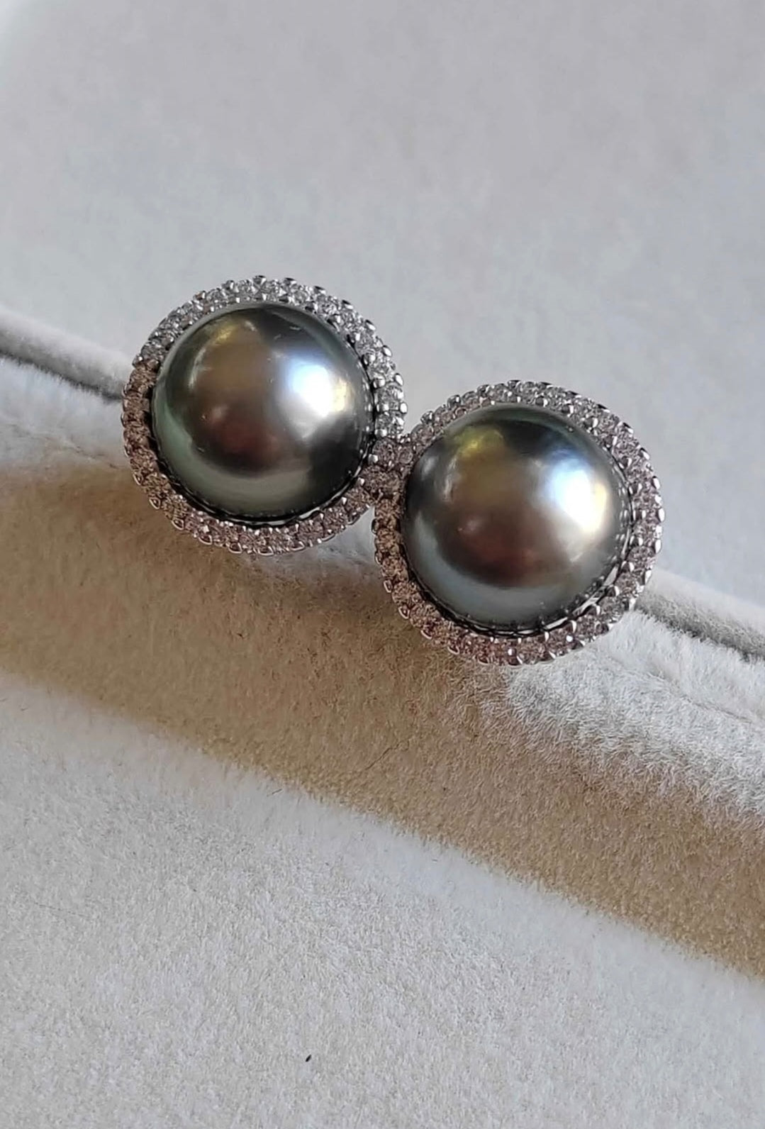 10.1mm Genuine tahitian sea pearls two way earrings