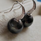 10.4mm Genuine tahitian south sea pearls round classic earrings sterling silver