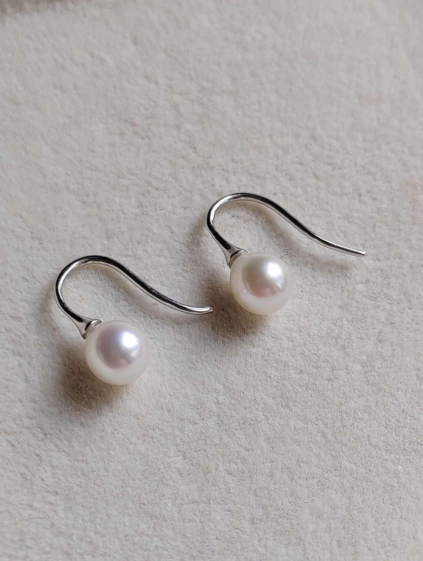 6.3mm Genuine Japanese akoya pearls French hooks earrings