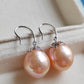 12.5mm Genuine freshwater pearls dangle earrings