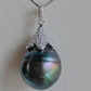 13.3mm Genuine tahitian south sea pearl pendant with chain necklace