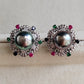'Festival' earrings Genuine tahitian south sea pearls 10.3mm