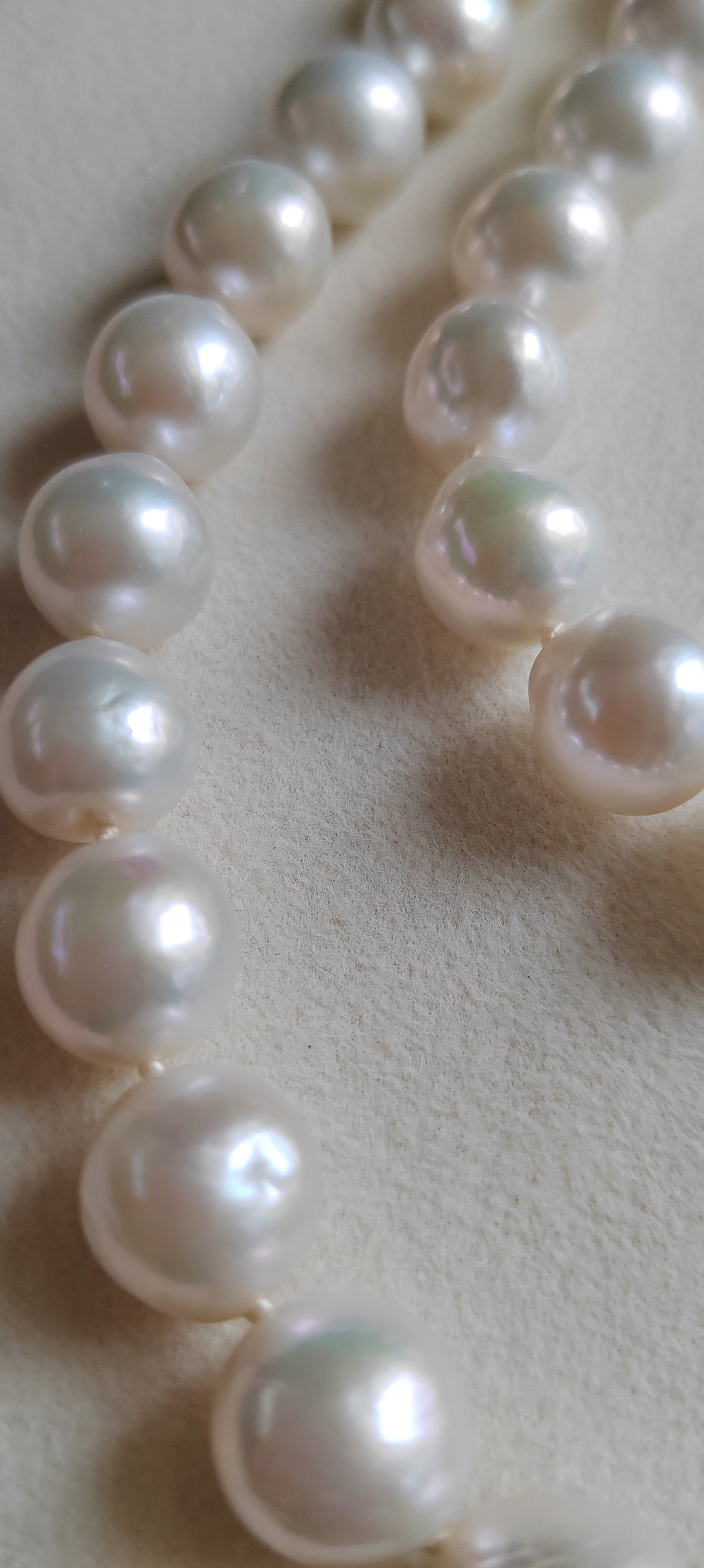 10-11.7mm Genuine freshwater pearls classic necklace silver