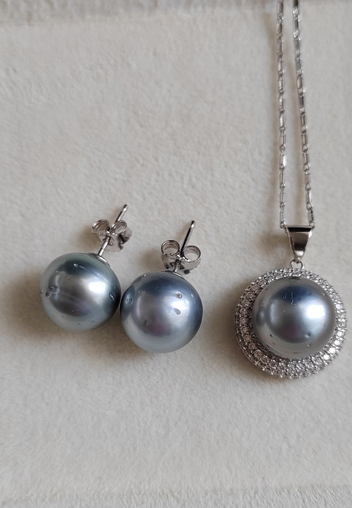 12-12.2mm Genuine tahitian sea pearls classic jewellry set