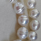 9-10.5mm Genuine Australian south sea white pearls baroque strand necklace