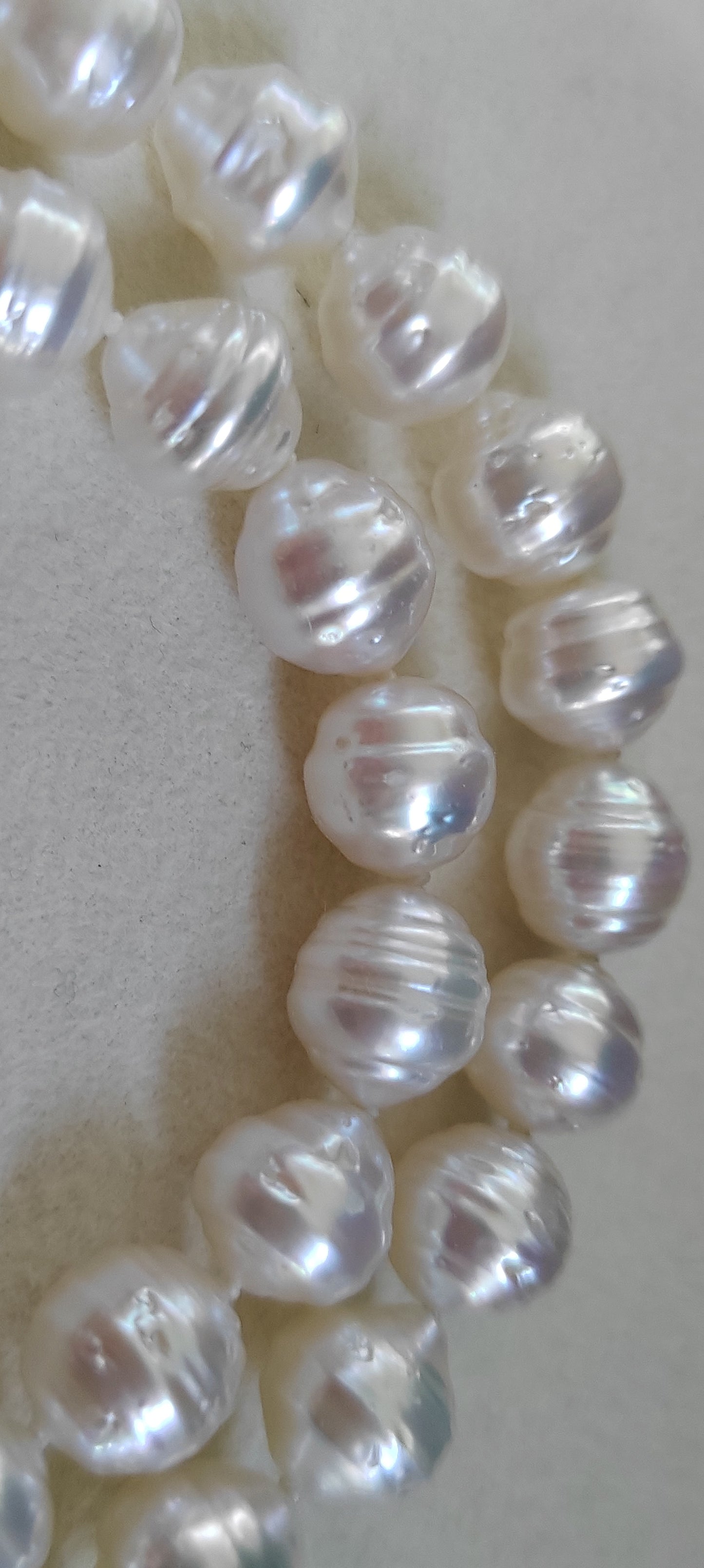 9-10.5mm Genuine Australian south sea white pearls baroque strand necklace