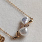 'Blooming flowers' 18k gold necklace genuine south sea Keshi pearls 2.3ct
