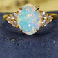 'Water Lily' 1.31ct Natural Solid Australian Crystal opal 9k gold ring