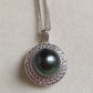11.6mm Genuine tahitian south sea pearl luxury style necklace silver
