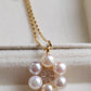 'Pleasure Blossom' 18k gold pendant genuine Japanese akoya pearls
