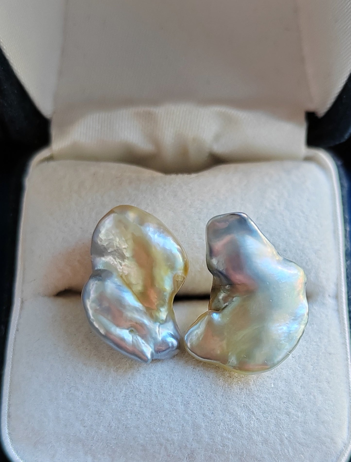18k gold 'Wild' earrings genuine Australian south sea Keshi pearls 8.3ct