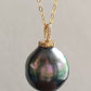 'Summer Island' Genuine tahitian Mangareva pearl 16x17mm 18ct gold diamond pendant