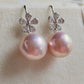 11.4mm Genuine freshwater pearls 'Flowers' earrings