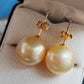 10k gold Essential earrings studs genuine golden south sea pearls 10.2mm