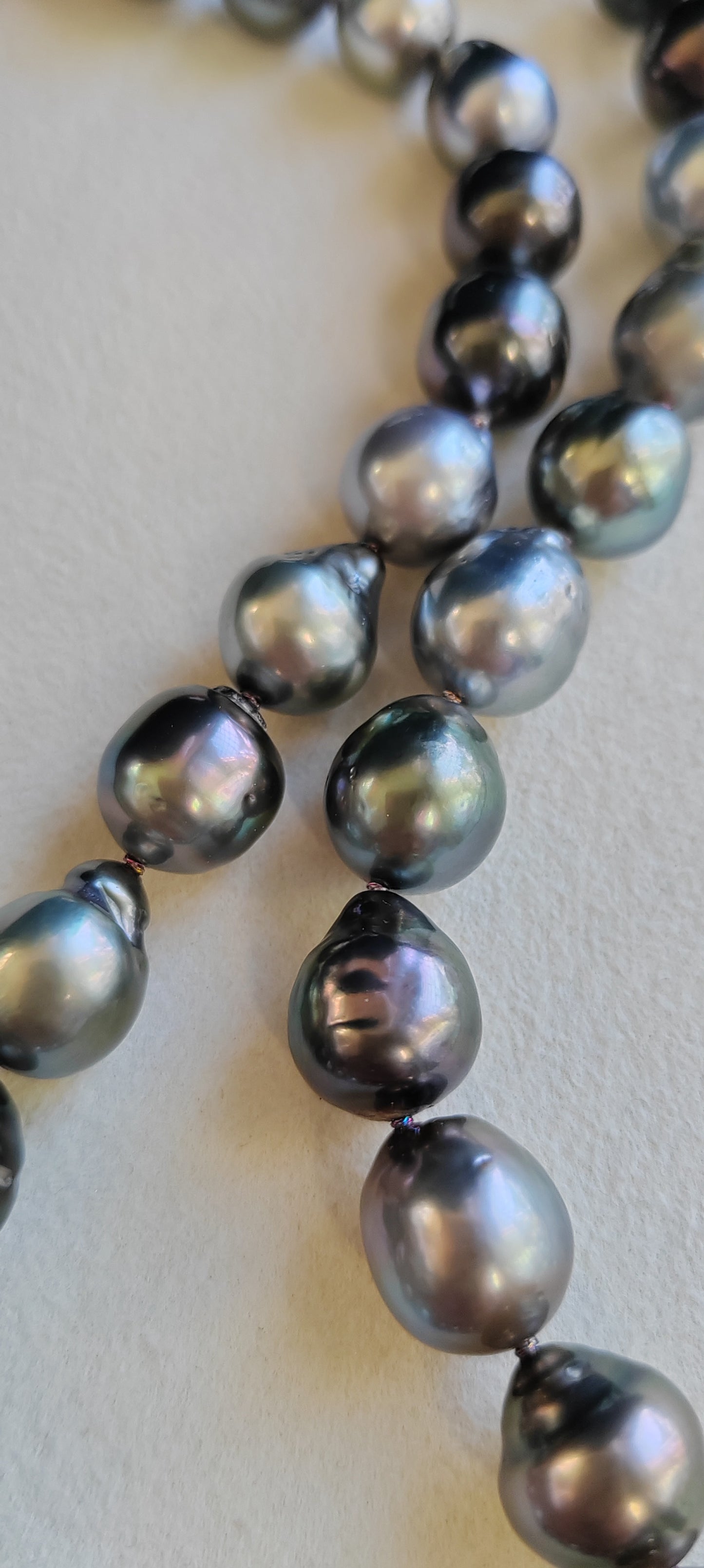 9.3-12mm Genuine Tahitian south sea pearls Baroque necklace