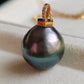 'Summer Island' Genuine tahitian Mangareva pearl 16x17mm 18ct gold diamond pendant
