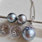 Classic Jewellry set Genuine tahitian sea pearls 10.3-13.1mm