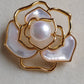 11.1mm genuine freshwater pearl Camellia brooch