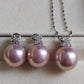 'Silver Clovers' jewelry set Genuine freshwater pearls 13-13.4mm