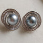 9.7mm Genuine tahitian south sea pearls classic spiral earrings