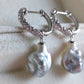 'Wild Lily' Genuine south sea Keshi pearl fairy hoop earrings
