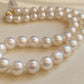 9-12.2mm Genuine south sea white pearls 14ct gold necklace 18 inch
