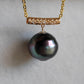 18k gold rainbow drop pendant genuine tahitian south sea pearl 12.8mm
