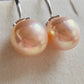 12.5mm Genuine freshwater pearls dangle earrings